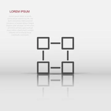 Blockchain technology vector icon in flat style. Cryptography cube block il.. Stockillustratie