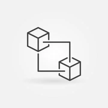 Blockchain technology vector icon or sign in line style Stock Illustration