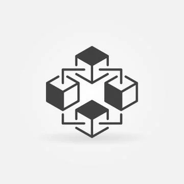 Blockchain technology vector icon or design element Illustrazione stock