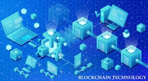 Blockchain technology vector illustration Stock Illustration