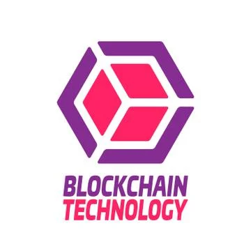 Blockchain technology - vector logo template concept illustration. Abstract Illustrazione stock