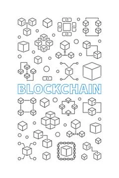 Blockchain technology vertical background or poster Stockillustratie