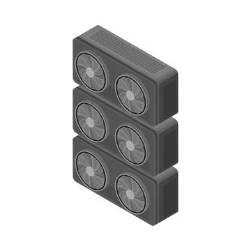 Blockchain Technology with Video Card Hardware and Fan System for Mining Illustrazione stock