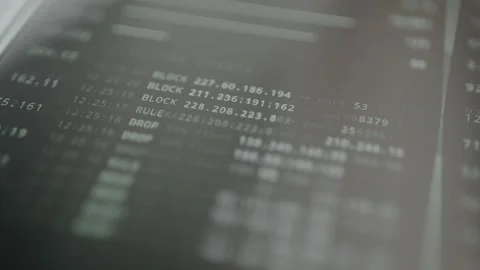 Blockchain Terminal Block Records Cinematic Screen Detail 스톡 동영상 330654938