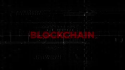 Blockchain Text Animation on Digital Background Stock Footage 341253988