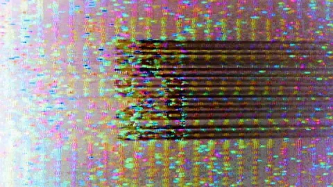 Blockchain title glitch animation,  static noise background, Vertical Video Video stock 273515134