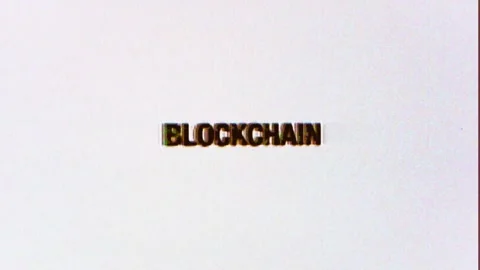 Blockchain title glitch, modern black font on white background glitches Stock Footage 266419213