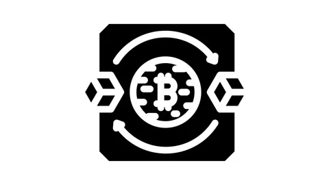 Blockchain transaction cryptocurrency mining glyph icon animation Stock Footage 326737436