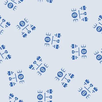 Blockchain transaction cryptocurrency mining glyph seamless pattern Stock Illustration