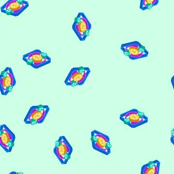 Blockchain transaction cryptocurrency mining isometric icon seamless pattern イラスト素材