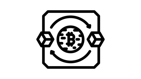 Blockchain transaction cryptocurrency mining line icon animation Stock Footage 326753210