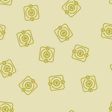 Blockchain transaction cryptocurrency mining line vector seamless pattern Stock Illustration