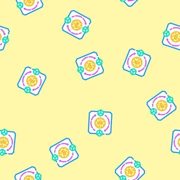 Blockchain transaction cryptocurrency mining vector seamless pattern Illustrazione stock