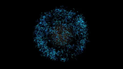 Blockchain Transaction Network Data Flow Stock Footage 334322471