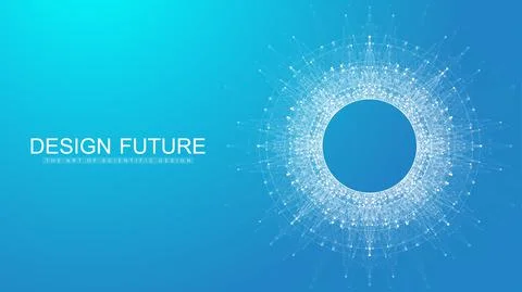 Blockchain transfer satellite future communications. Abstract technology cloud Stock Illustration