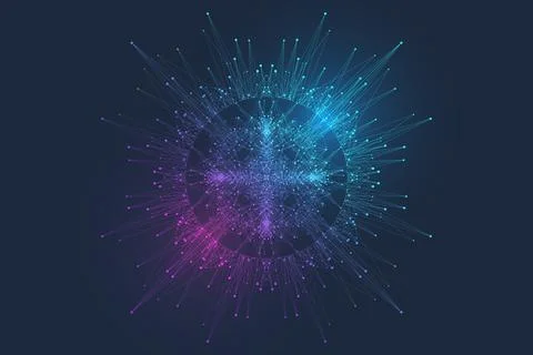 Blockchain transfer satellite future communications. Abstract technology cloud Stock Illustration