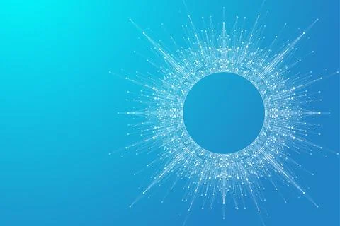 Blockchain transfer satellite future communications illustration. Abstract Stock Illustration