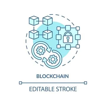 Blockchain turquoise concept icon Illustrazione stock