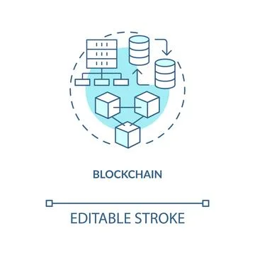 Blockchain turquoise concept icon イラスト素材