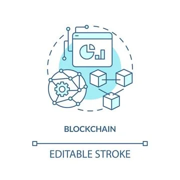 Blockchain turquoise concept icon Stock Illustration