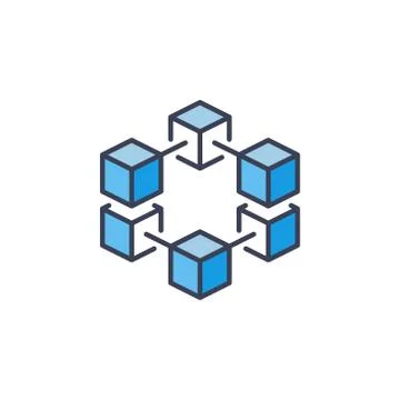 Blockchain vector cryptocurrency blue creative icon 스톡 일러스트