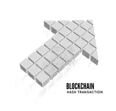 Blockchain vector illustration in the form of cubes in the form of an arrow Stock Illustration