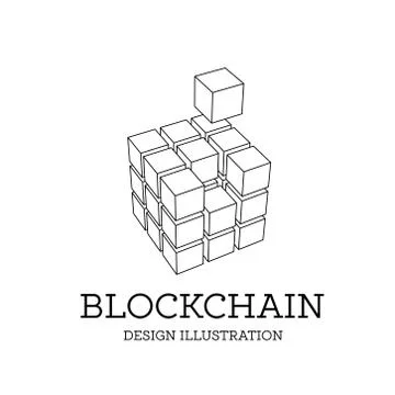Blockchain vector illustration in the form of cubes. Block chain design. The Stock Illustration