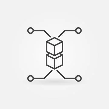 Blockchain vector linear concept icon 库存插图