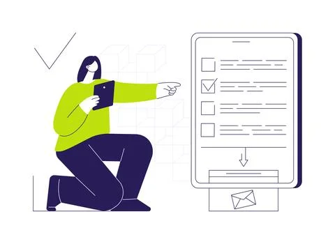 Blockchain voting mechanism abstract concept vector illustration. Stock Illustration