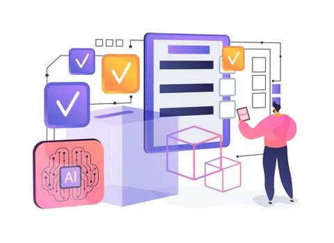Blockchain Voting System abstract concept vector illustration. 스톡 일러스트