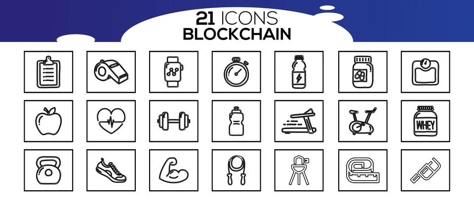 Blockchain web icon set. information icon, analytics, cloud computing, blockc イラスト素材