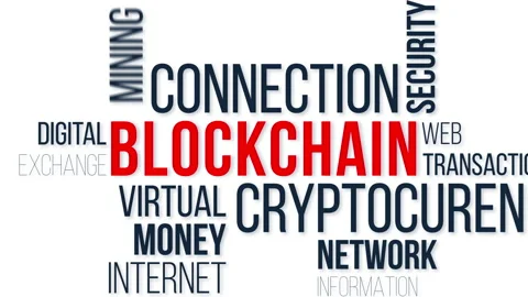 Blockchain word cloud concept. Stock Footage 173033648
