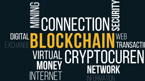 Blockchain word cloud concept. Stock Footage 173118450