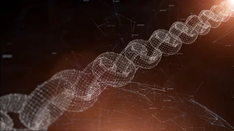 Blockchainchain in cyberspace network Stock-Footage 98885062