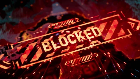 Blocked Access Alert: Red Digital Security Warning Sign Stock Footage 335531628