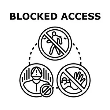 Blocked access concept illustration preventing entry or denial Illustrazione stock