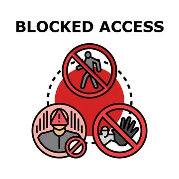 Blocked access concept illustration preventing entry or denial Stock Illustration