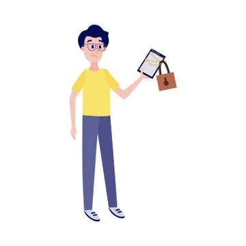 Blocked access to internet resources and data in flat vector illustration. Stock Illustration