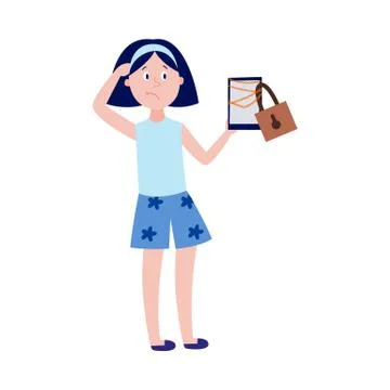 Blocked access to internet resources or parental control concept. Stock Illustration