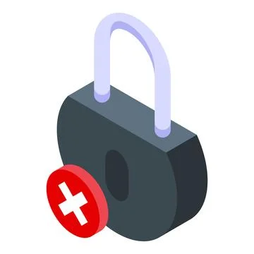 Blocked access padlock icon isometric vector. Incorrect password Illustrazione stock