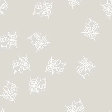 Blocked ad and hand gesturing good line seamless pattern Illustrazione stock