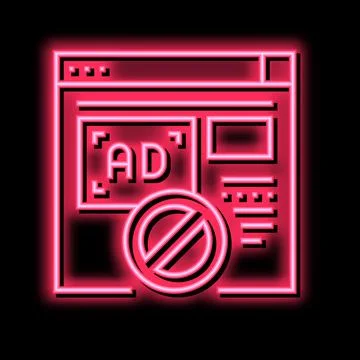 Blocked ads web site color icon vector illustration Stock Illustration
