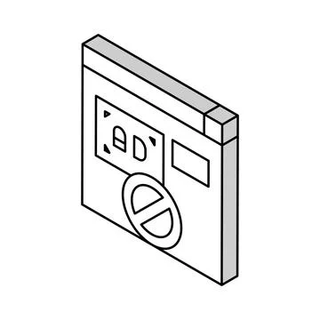 Blocked ads web site isometric icon vector illustration Stock Illustration