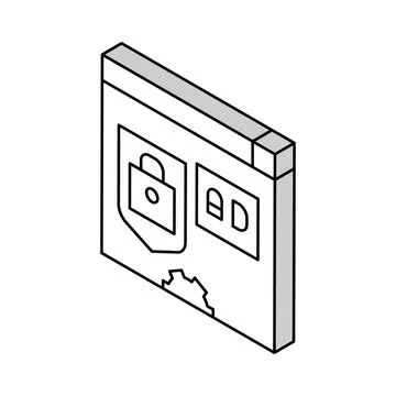 Blocked and protecton for advertisement isometric icon vector illustration Stock-Illustration