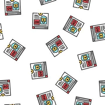 Blocked and protecton for advertisement vector seamless pattern Stock-Illustration