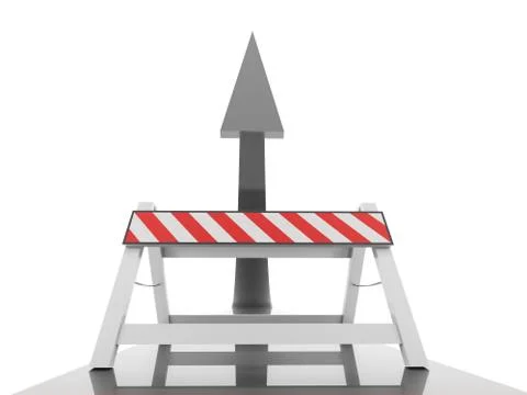 Blocked arrow concept rendered on white background Stock Illustration