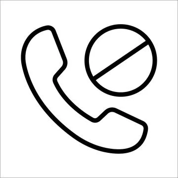 Blocked call icon in high-quality black style Illustrazione stock