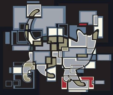 Blocked cat Stock Illustration