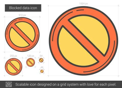 Blocked data line icon Stock Illustration