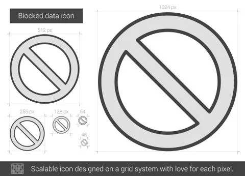 Blocked data line icon Stock Illustration
